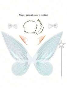 1 Set Butterfly Angel Wings For Party Role Play, Stage Performance Fairy Wings, Multi-Color Available Halloween - White - View 17