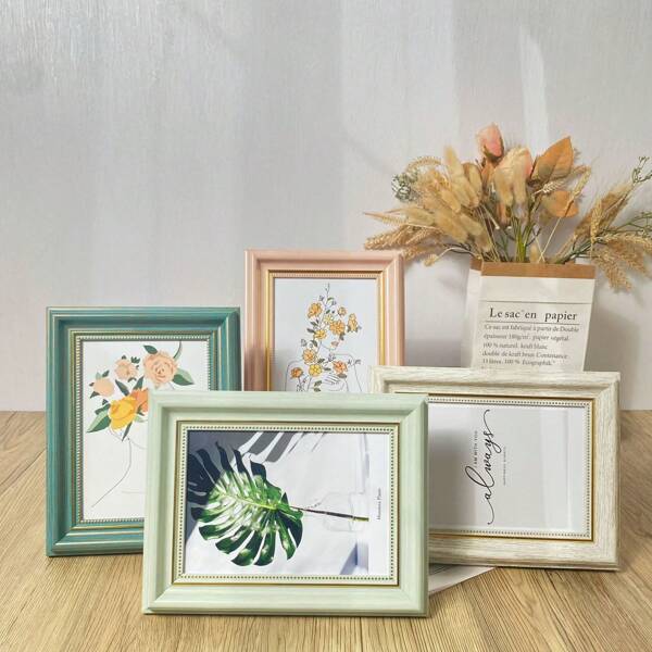 Picture Frame Frame 5-Inch 6-Inch 7-Inch 8-Inch Wall Desktop Home Gallery Decoration Photo Frame Studio Retro Photo Frame Photo Wall