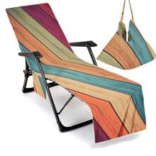 Housse de chaise de plage pliable pouvant être pliée en un sac à porter à l'épaule, avec des poches latérales pour ranger lunettes et téléphone. Convient pour les chaises de plage, serviettes, chaises de piscine et transats. Facile à transporter. Été, accessoires de voyage, vacances, décorations de salle de bain, essentiels de plage