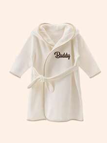 1pc Customizable Children's Bathrobe | Embroiderable Kids Hooded Bathrobe, Super Soft And Absorbent, Unisex, Suitable For All Seasons, For Home & Outdoor Use,Kids,Urban Gala,Modern,Colorful,Cute - Multicolor - View 4