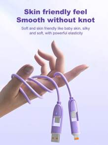 OIITH 4-In-1 60W/100W(MAX)/27W Type C Fast Charging Cable, Silicone Micro USB Type C Charger ,Suitable For Smart Phone USB Multiple Ports, Charging Cable Compatible With Iphone 16/15/14/13/12/11/ S24/S23/S22/S21, Vivo,Compatible With Samsung,Can Charge Other Devices At Full Speed! Nan