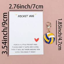 1 件/7 件迷人的篮球、足球、排球、羽毛球、球拍、乒乓球和橄榄球钥匙扣，配有励志口袋拥抱卡 - 非常适合生日、婚礼、返校、毕业典礼、周年纪念、派对、节日和特殊鼓励代币，迷人的运动主题吊坠背包，适合学校卡通汽车配件可爱的哥特式 Y2k 包挂绳，带身份证夹汽车配件包饰 - 彩色 - 查看 10