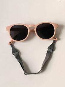 1 Set Kids Fashion Eyeglasses With Anti-Drop Strap, Unisex Children Cool Stylish Photo Prop Glasses, Comfortable & Lightweight