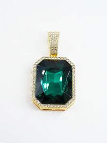 1pc Versatile Classic Multi-Colored Gemstone Pendant Necklace, Unisex Jewelry, Couples Accessory Suitable For Everyday Wear - Large Gemstone Pendant Necklace - View 21