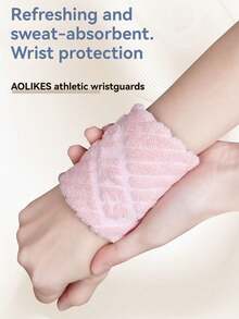 1pc AOLIKES Sports Wrist Support Breathable Sweat-Absorbent Basketball Wrist Brace Wrap For Running, Badminton, Fitness Gym Gym Wristbands Accessories - Multicolor - View 3