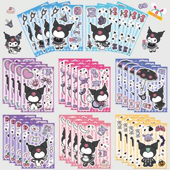 Sanrio 8 Pcs Sanrio Kuromi Creative Face Eye Paste DIY- Perfect Waterproof Sticker For Laptop/Cup/Phone And So. Good Ideal Gift For Birthdays, Anniversaries