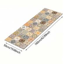 1pc Floral Pattern Soft & Comfortable Kitchen Mat, Oil & Water Resistant Entryway Doormat, Easy To Clean, Absorbent & Durable Floor Mat For Living Room, Hallway, Bathroom, Laundry Room Decor - Multicolor - View 15