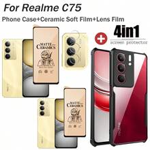 Ốp điện thoại Realme C75 Duty trong suốt chống sốc cho Realme C75 Ốp điện thoại Realme C75 + Phim gốm + Phim gốm mềm - màu đen - Xem 3