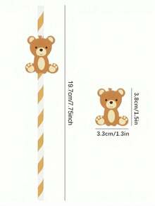 100/50/30/20/10 chiếc ống hút giấy hình gấu nâu dễ thương ống hút uống nước dùng một lần cho trẻ em sinh nhật tiệc tắm em bé vật dụng trang trí, tiệc sinh nhật lần thứ 1 vật dụng trang trí tự làm tiết lộ giới tính trang trí, giáng sinh - Nhiều màu - Xem 7