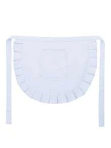 1 件白色围裙裙，角色扮演服装，腰围裙，适合女士、女孩、厨房、派对、儿童