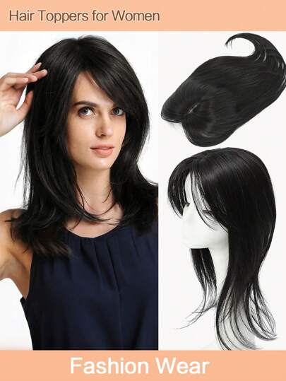 14Inch 18Inch Hair Topper Black Hair Toppers For Women Toppers Hair Pieces For Women Hairpieces For Thinning Hair Synthetic Hair Toppers For Women Daily Wear