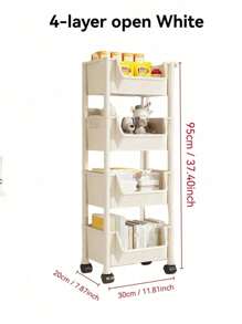1pc Rolling Storage Rack, Freestanding Simple Home Use Multi-Tier Storage Cabinet, Narrow Bookshelf, Wall-Mounted Narrow Bookcase, Small Cart Storage Rack, Multi-Layer Storage Rack For Kitchen, Bathroom