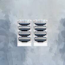 男女适用黑色长柄剃须刀，3 层刀片替换装，适用于胡须和身体，兼容 Mach3，手动面部和身体脱毛套装，优质不锈钢手柄手动剃须刀