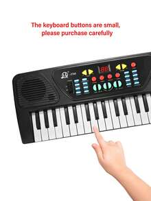 Teclado de piano musical digital de 37/61 teclas, instrumento musical electrónico portátil, teclado multifuncional con micrófono como regalo (Negro) - Negro - Ver 10