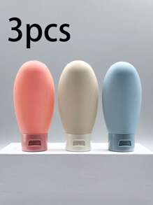 3pcs/1pc Leak-Proof Travel Size Bottles Set, Refillable & Squeezable Containers For Shampoo, Lotion And Body Washbathroom Decor Summer