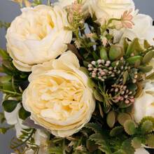 1 Stück künstlicher Rosenstrauß für Braut und Brautjungfern, eleganter natürlicher Stil für Hochzeitsfeier, Fotografie-Dekoration, Sommer-Geburtstags-Geschenke, Schule-Rückkehr-Schul-Utensilien, Zimmer-Dekoration