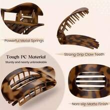 4Pcs Large Flat Round Hair Claws - Strong Hold For Thick Hair - C - View 7