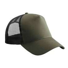 Beechfield Snapback Trucker Cap (Olive Green/Black) - Coffee Brown - View 1