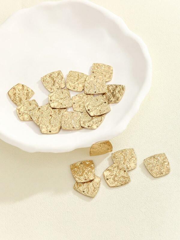 21 piezas de componentes para hacer joyería, con forma de trapecio y dos orificios, de cobre martillado, para pendientes, collares y manualidades DIY