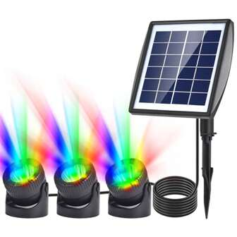 Solar Pond Lights Submersible, 3 In 1 RGB Color Changing Underwater Pond Lights, Outdoor Waterproof LED Landscape Spotlights For Fish Tank Garden Yard Pool Fountain Waterfall Decor(RGB)