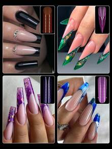 294pcs Gel Nail Tips Set, Pre-Formed Fake Nails For Gel Manicure, Soak-Off, Easy Nail Extension, Crystal Nail Molds No Paper Needed Fast UV/LED Extension, Dual-Ended Nail Extension Tool Disposable Manicure Supplies - Multicolor - View 2