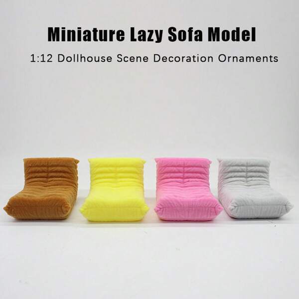 1 PIEZA Sofá individual en miniatura de 1:12 para casa de muñecas, modelo de sofá de oruga, accesorios de decoración de muebles, juguetes