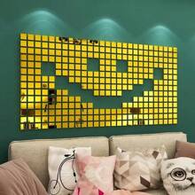 [Qty: 20/50/100/200/500/1000 Pcs] 2cm Square Acrylic Mirror Mosaic Tiles, Self-Adhesive Geometric Wall Stickers For Bedroom, Living Room, Bathroom Decor, Glass Surface, Shiny And Reusable, DIY Mirror Tiles Home Decor, Multi-Surface Installation