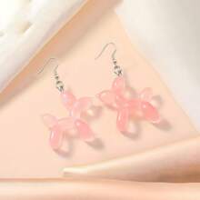Cute Glow-In-The-Dark 3D Balloon Dog Resin Design Drop Earrings, Playful Gift, Available In Various Glow-In-The-Dark Colors, Women's Jewelry Accessory, Suitable For Daily Wear, Gifting, Music Festivals, Vacations, Circus Scenes