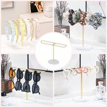 1pc Golden Hair Accessory Organizer Holder, Gender Reveal Party, Perfect For Birthdays, Weddings, Parties, The Perfect Gift For Colleagues, Friends, And Family, Back To School - Gold - View 6