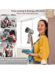 Electric Kitchen & Bathroom Cleaning Brush, Multi-Purpose Electric Scrubber, Cleaning Accessories, Household Cleaning Supplies, Room Decoration, Can Be Used To Prevent Oil Stains, Garbage, Etc., Suitable For Kitchens, Restaurants, Parties, Gatherings, Travel, Family Gifts, Home Gifts