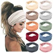 1pc Bohemian European American Sports Headband, Wide Yoga Elastic Headband, Running Hair Band, Sports Hair Accessories For Women Turban Headband Sweatband Fall Winter For Vacation Outfits Woman Elegant Scarf