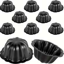 4英寸迷你南瓜蛋糕模具，不粘心形和圆形烤盘，小型蛋糕模具 - 彩色 - 查看 2