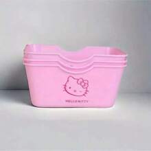 Sanrio 1 pièce Panier de rangement en plastique hello kitty de Sanrio, parfait pour organiser des articles de papeterie mignons, du ruban, des cosmétiques et des fournitures de salle de bain. Convient pour une utilisation sur le bureau. Idéal pour les cadeaux de stockage à la maison, anniversaire, remise de diplôme