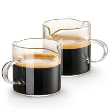 Taza de espresso de vidrio, taza medidora de 100ml/3.4oz con pico vertedor y asa, vaso transparente para café, jarra para crema, dispensador de jarabe, utensilio de cocina versátil, accesorio para café individual, regalo para amantes del café