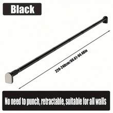 1 件可调节金属拉杆，免钻多用途可扩展杆，适用于窗帘、衣架、衣柜、门口、窗户、家居浴室配件房间装饰 - 彩色 - 查看 5