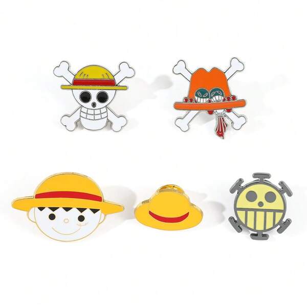 ONE PIECE ONE PIECE 1/5 Pcs Adventure Anime Brooch Cartoon Monkey D. Skeleton Enamel Pin Metal Badge Jewelry Clothing Backpack Accessories Gift Pin For Clothes Bag Charm Backpack For School Kpop Teacher Supplies Bag Charms Cute Office Accessories Shirts Jacket Christmas Halloween Autumn-Winter Accessories,Suitable For Teens, Youth,Men,Casual, Outdoor, Athletic, Vacation, Graduation Gifts, Birthday, Daily Wear Clothes Pin Funny Teacher Gifts