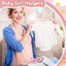 30 piezas de clips de plástico con lazo para colgar, perchas para bebé antideslizantes para organizar la ropa de bebé/niño pequeño, ultra delgadas