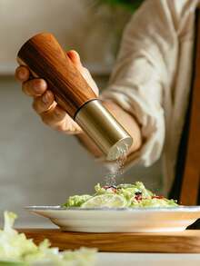 2 件装木制胡椒研磨器和盐瓶套装，可调节陶瓷转子，餐桌配件，新鲜调味品，完美礼物 - 紅木色 - 查看 8
