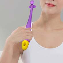 1pc Purple Wood Meridian Calabash Massage Stick - Purple - View 8