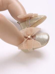 Fashionable Newborn Infant Girl Shoes, Elegant Noble Princess Shoes, Comfortable Soft Sole Anti-Slip Casual Flat Shoes