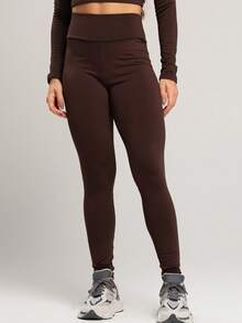 Plain Plush Flannel Legging Pants Autumn Winter Women's Fashion - 鏽棕色 - 查看 5