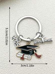 1 Pc Unisex 2025 Graduation Season Metal Keychain, Cute Alloy Oil Drop Bachelor's Cap, Commemorative Graduation Ceremony Gift Pendant Keychain, Women's Fashion Keychain, Cute Keychain, Funny Keychain, Women's Gift, Men's Keychain, Men's Accessories, Women's Accessories, Graduation Gift Car Accessories Bag Charm School Goth Y2k