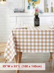 1pc Casual Sweet Plaid Tablecloth, Skin-Friendly Absorbent Reusable, Suitable For Picnics, Parties, Living Room, Dining Room, Home Decor, Spring/Summer