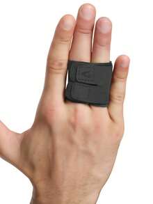 1 pieza Funda para dedo con compresión de soporte de AOLIKES, para protección de articulaciones de los dedos en baloncesto/voleibol, accesorios de gimnasio - Negro - Ver 10