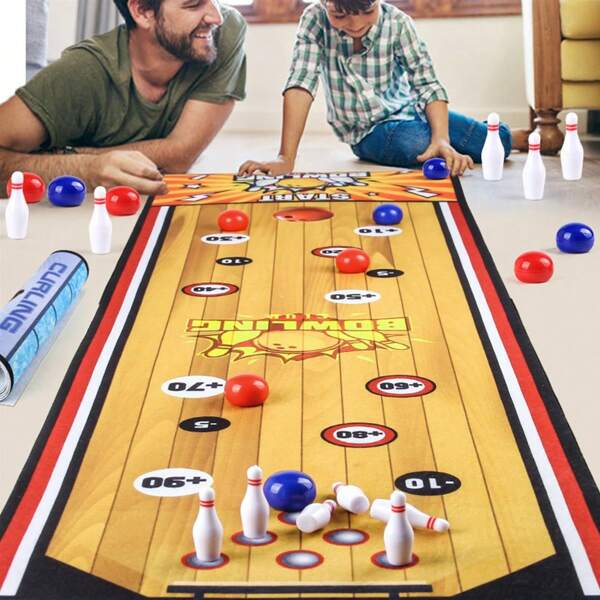 Kids' Tabletop Battle Game Mat - Ice Hockey, Soccer, Bowling, Parent-Child Interactive Educational Toys, Two-Player Coordination Training, Portable Foldable Tabletop Sports Game