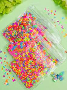 3Bags Summer Fluorescent Resin Sequin Filler, Colourful Butterfly Flower Resin Glitter Flakes For DIY Craft Supplies, Jewelry Casting Supplies - Multicolor - View 4