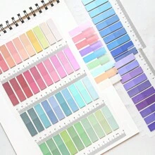 1400/1000/200 Pieces, Sticky Labels, Page Number Markers, Sticky Notes, Colorful Translucent Writable Reusable Bookmark Labels, Beautiful Ribbon Index Labels, European And American Retro Color PET Transparent Sticky Notes Index Notes, Waterproof Self-Adhesive Translucent Notepad, Transparent Stickers For Book Annotations School Office,School Supplies,Back To School