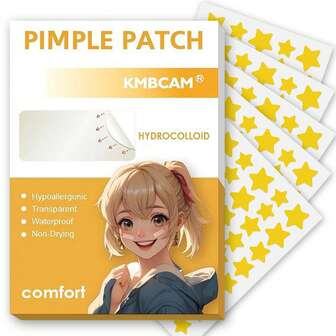 1400 片金色星形水胶体痤疮贴，遮盖瑕疵和隐藏痤疮痕迹