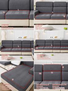 1 pieza Funda de sofá elástica resistente a las manchas y salpicaduras con cobertura total para cojín de asiento de sofá, lavable a máquina, anti polvo y suciedad, apta para sofás en forma de L y de 1/2/3/4 plazas en dormitorio/sala de estar, apto para mascotas