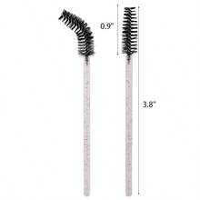 200支一次性睫毛膏刷，睫毛眉刷，粉色手柄，黑色刷毛 - 彩色 - 查看 6